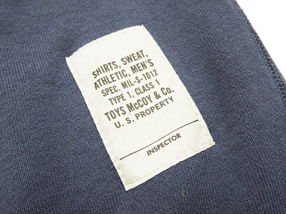 TOYS McCOY Men's Short Sleeve Raglan Sweatshirt, Garment-Dyed Loopback French Terry, V-Gusset Crewneck, Made in Japan (TMC2612 120 Garment-Dyed Washed Blue)