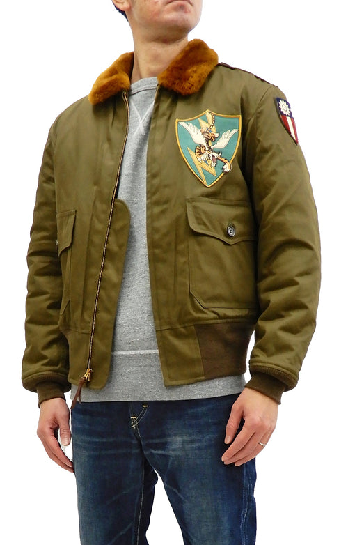 TOYS McCOY Jacket Mens USAAF B-10 Flight Jacket Flying Tigers Custom B10 TMJ2024 Olive