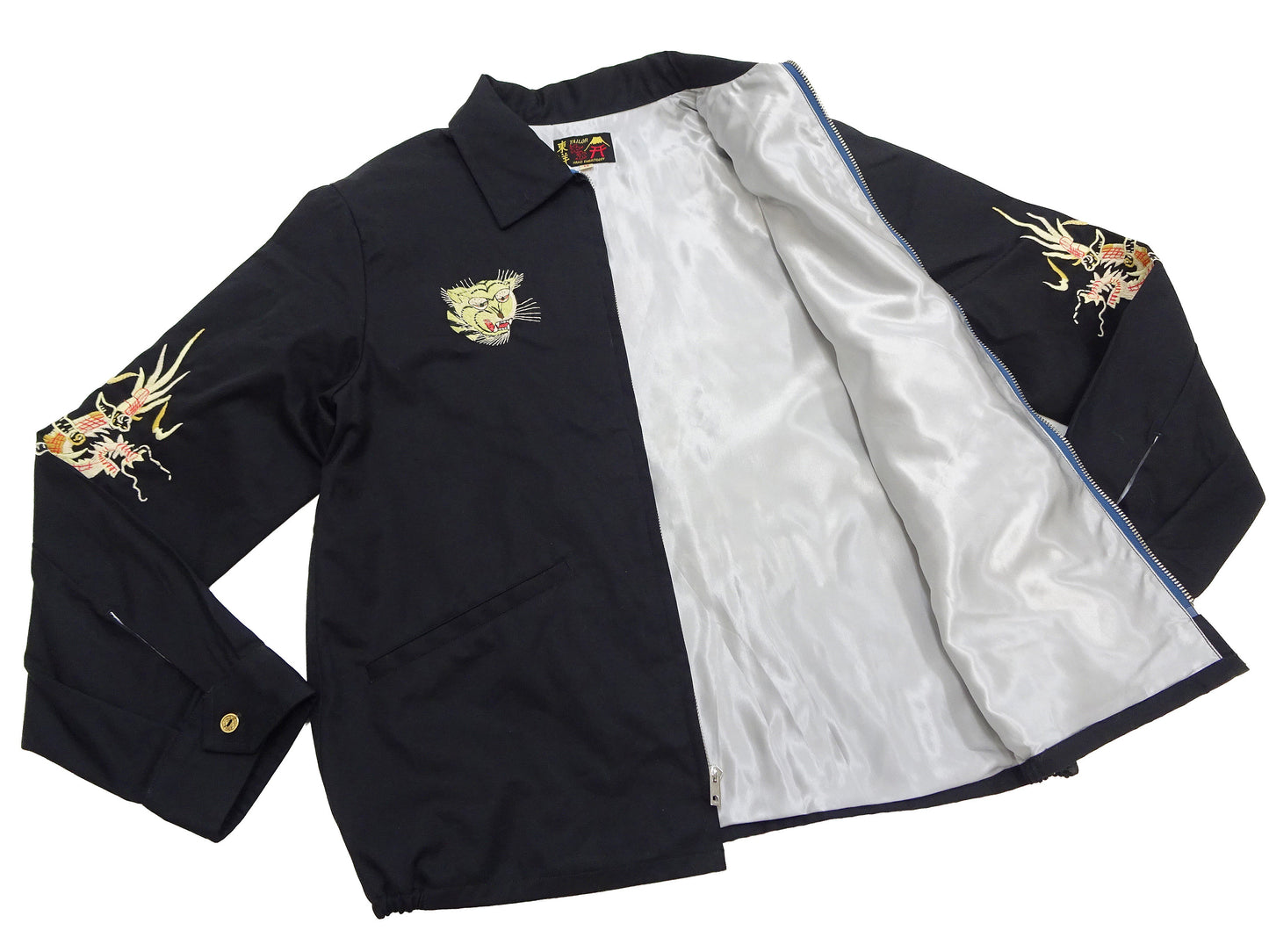 Tailor Toyo Men's Mid-1960s Cotton Vietnam Jacket "Vietnam Map" - Embroidered Vietnam Souvenir Tour Jacket, Pleiku-Inspired Reproduction (TT15892 119 Black)