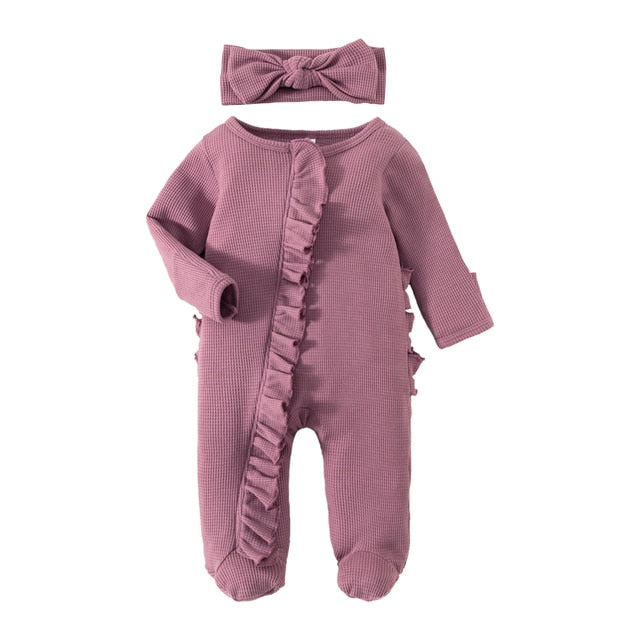 MATILDA Waffle Knit Jumpsuit with Headband