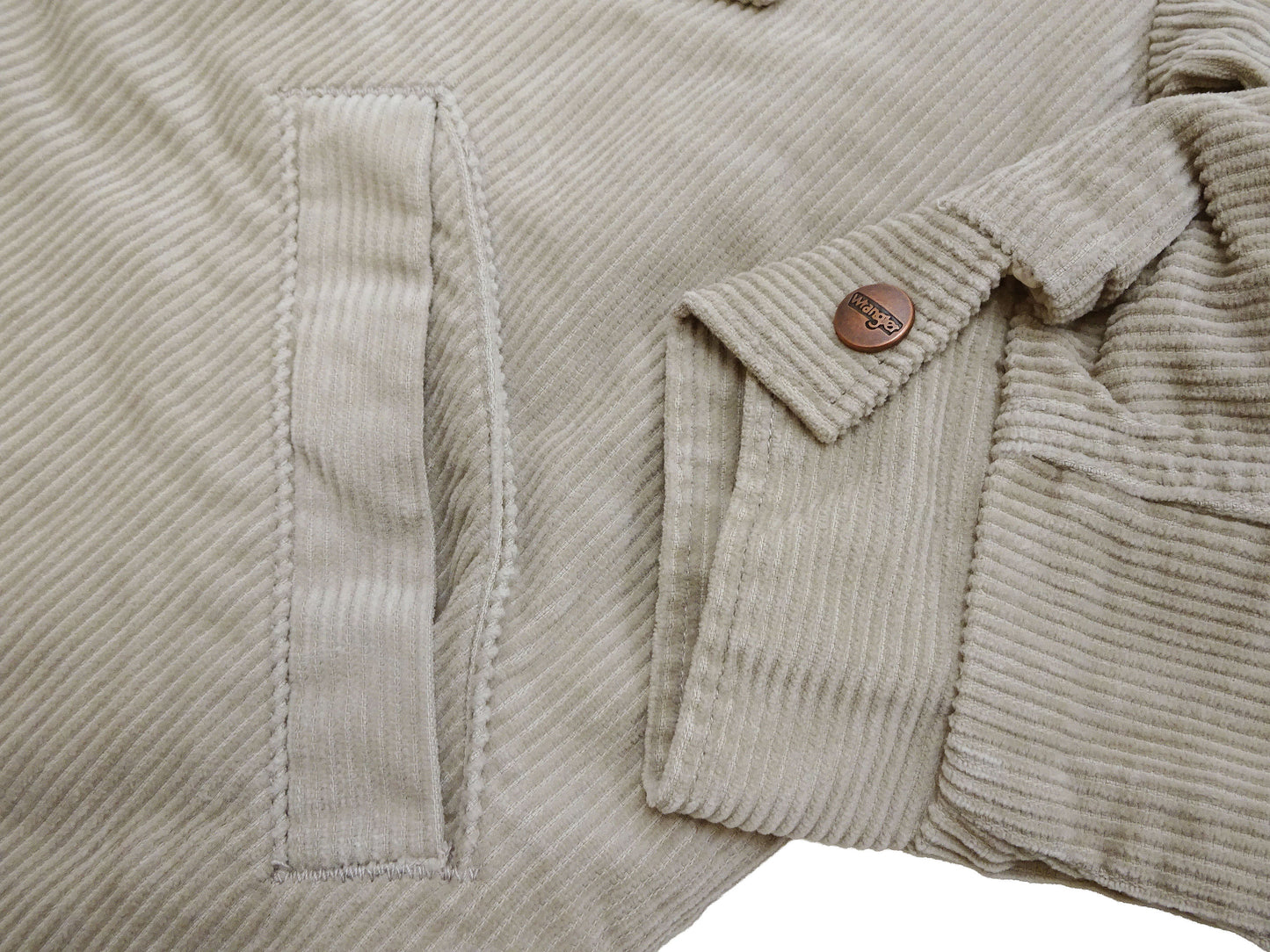 Wrangler Men's Sherpa-Lined Corduroy Jacket - Classic Ranch Coat Style, Mid-Length (WM1823-463, Light Ash Gray)