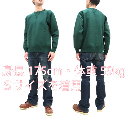 Whitesville Plain Sweatshirt Men's Loop-wheeled V-Insert Vintage Style WV67728 145 Green