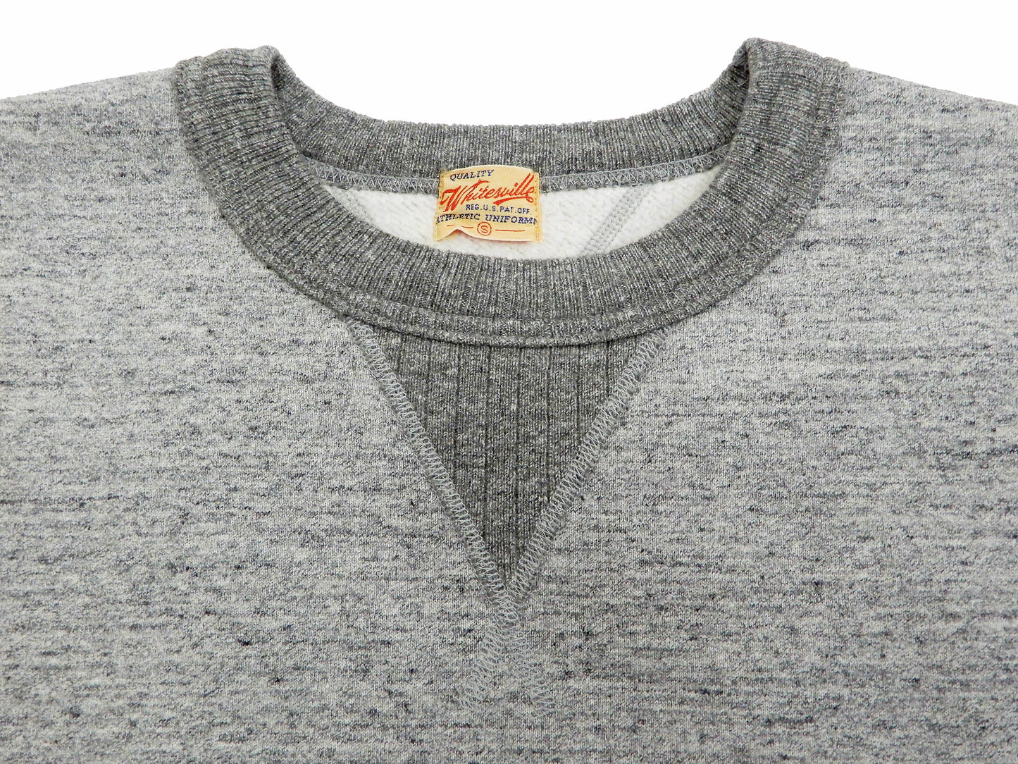 Whitesville Plain Sweatshirt Men's Loop-wheeled V-Insert Vintage Style WV67728 Heather-Gray