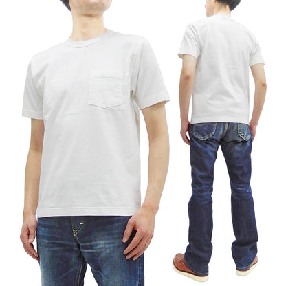 Whitesville Men's Plain Pocket T-Shirt - Short Sleeve Crewneck Loopwheel Tee (One-Wash) WV78932 by Toyo Enterprises 105 Off-White