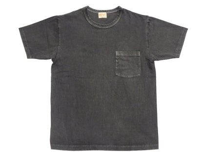 Whitesville Men's Short Sleeve Pigment-Dyed Pocket T-Shirt, Heavyweight Tubular Cotton Jersey Plain Tee, Made in Japan by Toyo Enterprises (WV79531 119 Faded Black)